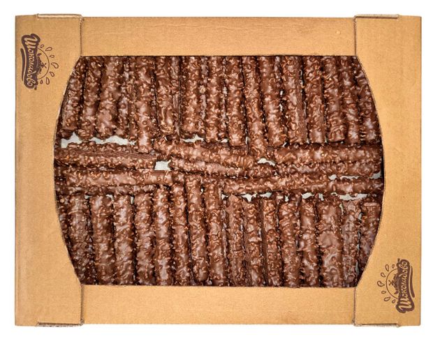Трубочки вафельные Шоколадово Chocorolls со сливочной начинкой и арахисом глазированные Беларусь, вес