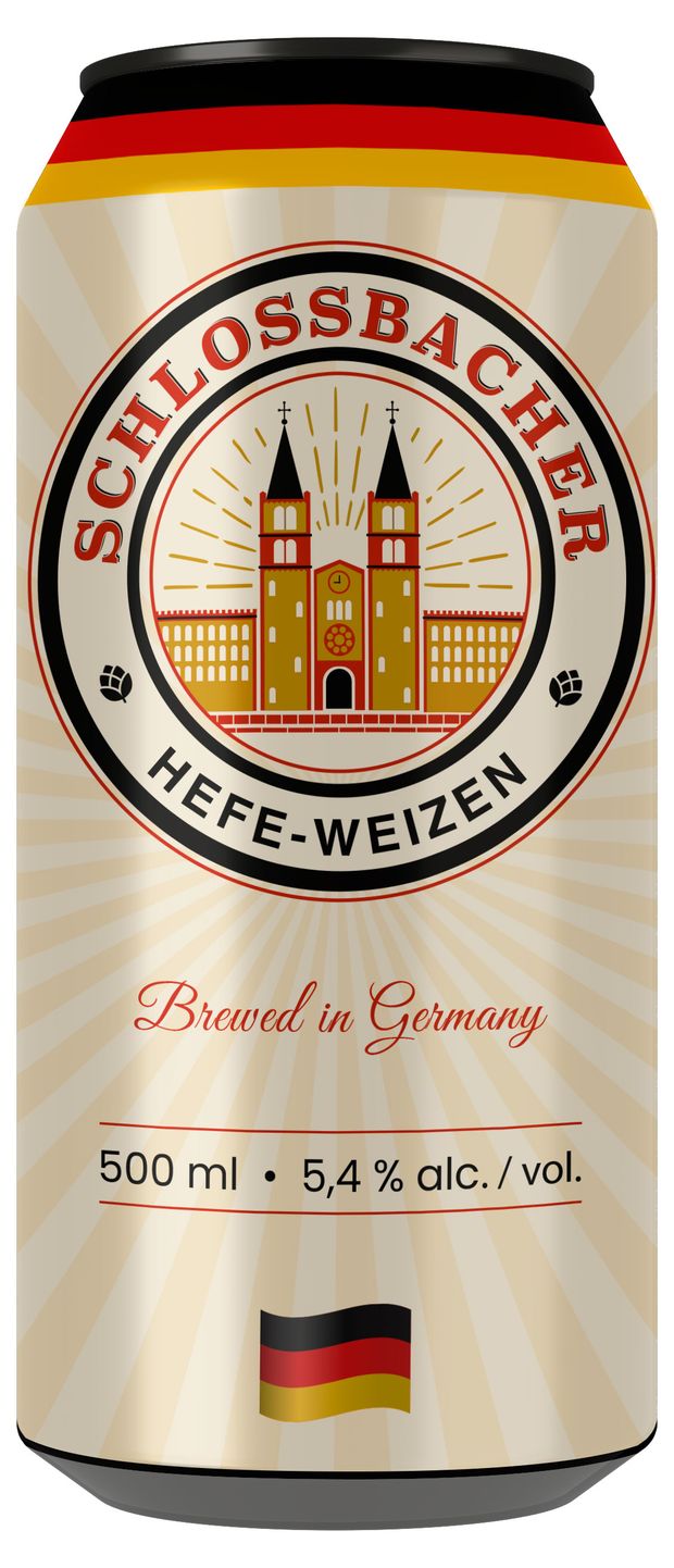 Пиво светлое Schlossbacher Hefe-Weizen 5,4% Германия, 0,5 л