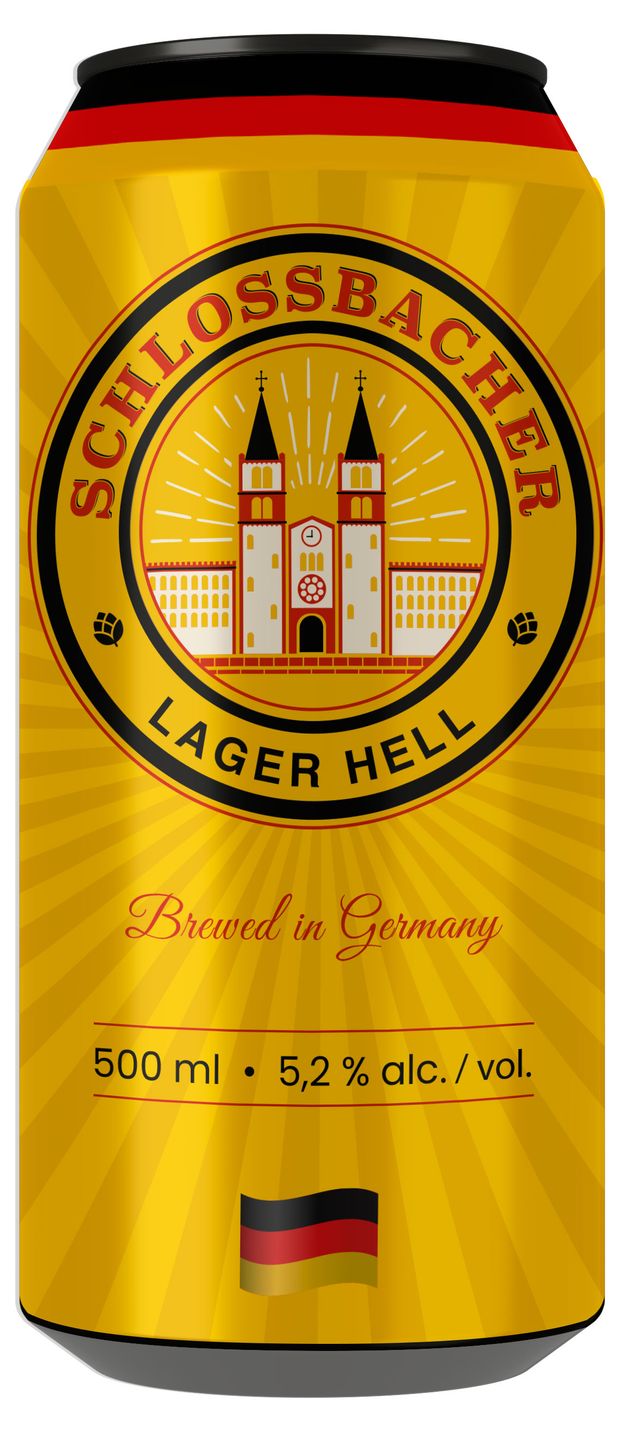 Пиво светлое Schlossbacher lager Hell 4,9% Германия, 0,5 л