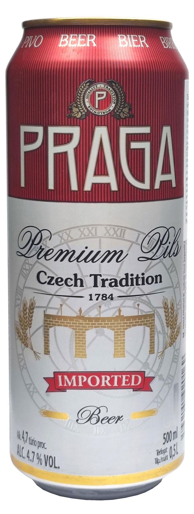Пиво светлое Praga Premium фильтрованное Словакия, 500 мл