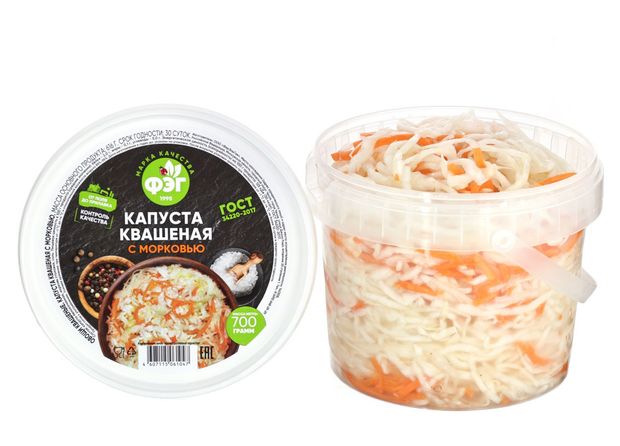 Капуста квашеная ФЭГ с морковью 700 г 155₽