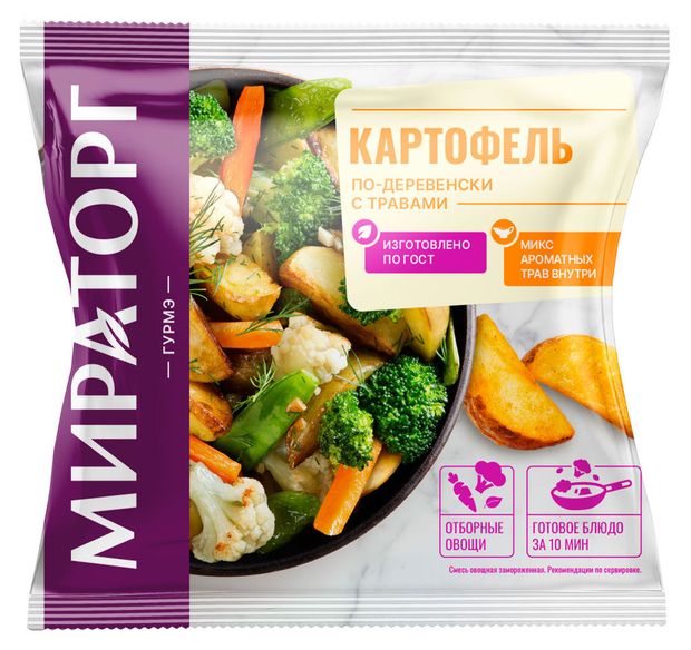 Овощная смесь Мираторг Гурмэ Картофель по-деревенски с травами ГОСТ замороженная, 400 г