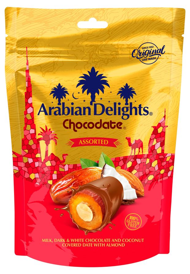 Конфеты Arabian Delights финик с миндалем в шоколадной глазури ОАЭ, 70 г