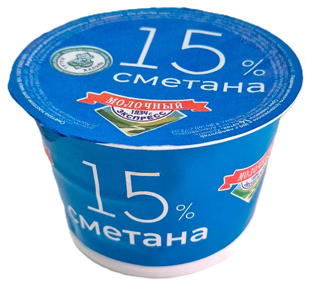 Сметана Молочный Экспресс 15% БЗМЖ, 180 г