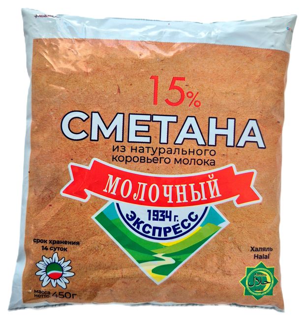 Сметана Молочный Экспресс 15% БЗМЖ, 450 г