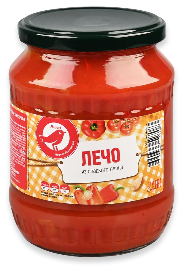 Лечо АШАН Красная птица из сладкого перца, 700 г