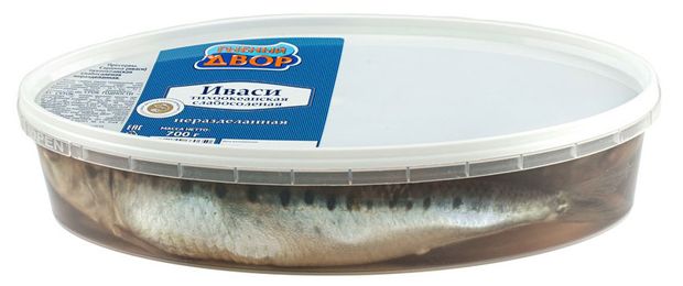 Сардина Иваси слабосоленая Рыбный Двор неразделанная, 700 г