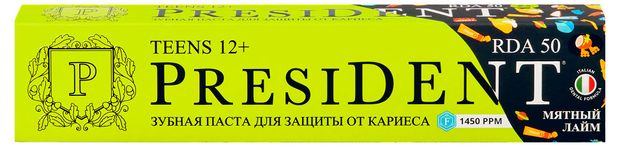 Зубная паста President Juice lime 12+, 20 г