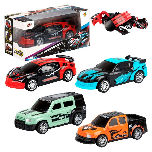 Машинка инерционная 1TOY CrashFest II 2в1, 1 шт в ассортименте