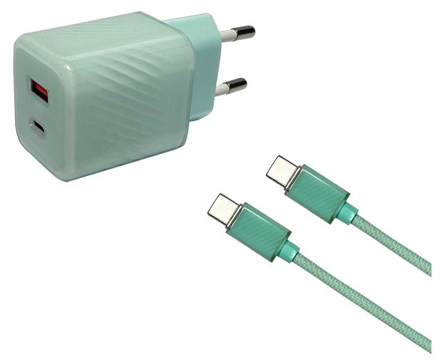 Зарядное устройство MC199-R USB Type-C Type-C зеленый, 1,2 м