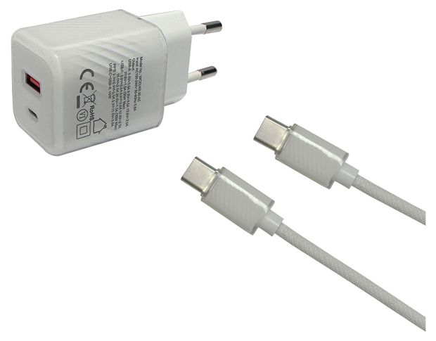 Зарядное устройство MC199-R USB Type-C Type-C белый, 1,2 м
