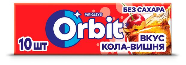 Резинка жевательная Orbit со вкусом колы и вишни без сахара, 13,6 г