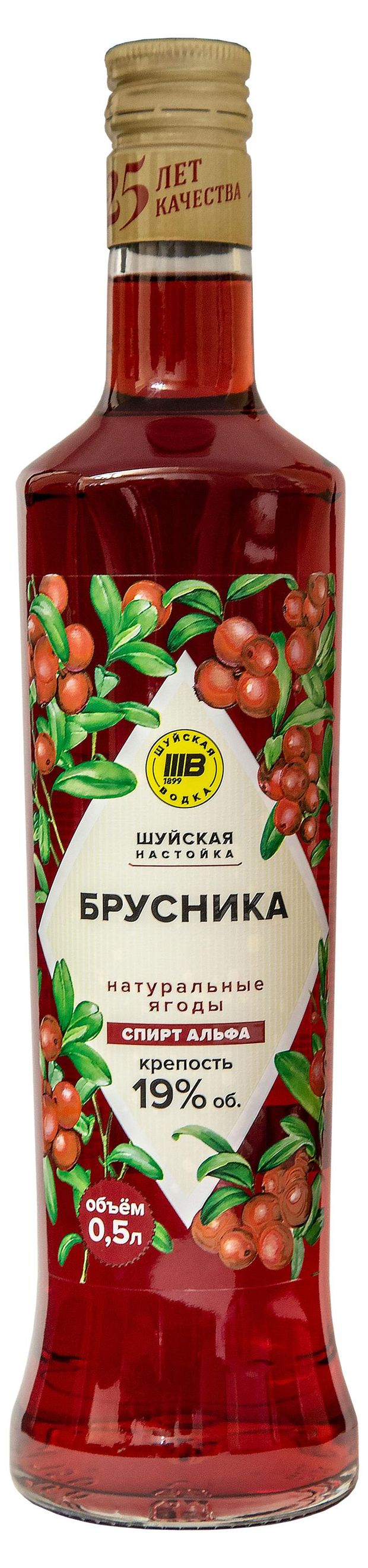 Настойка сладкая Шуйская Брусника Россия, 0,5 л