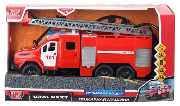Машина инерционная Технопарк Ural Next Пожарная машина со светом и звуком 28 см 1850₽
