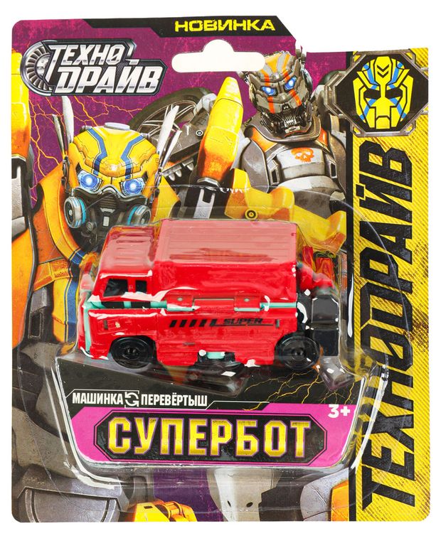 Машина Технодрайв Трансформирующаяся Супербот перевертыш 1 шт в ассортименте 200₽