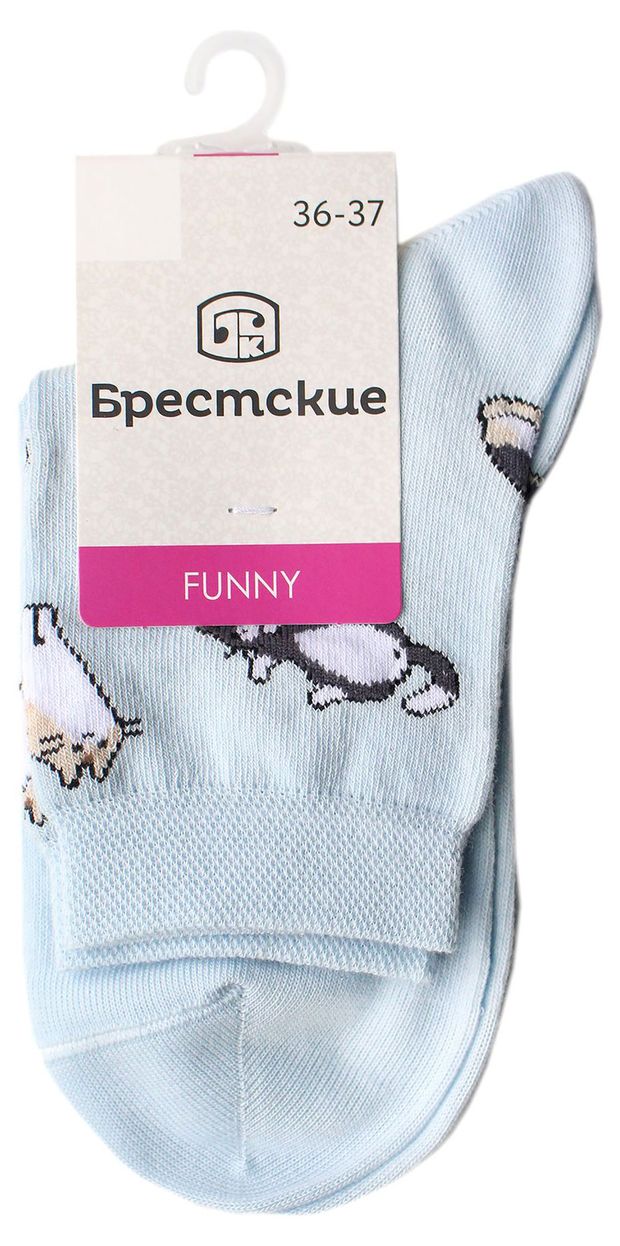 Носки женские Брестские голубые Беларусь, р 23