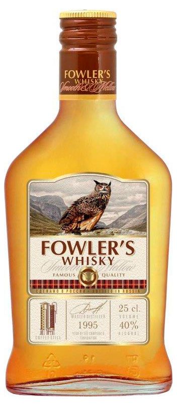 Виски Fowlers зерновой ординарный Россия, 0,25 л