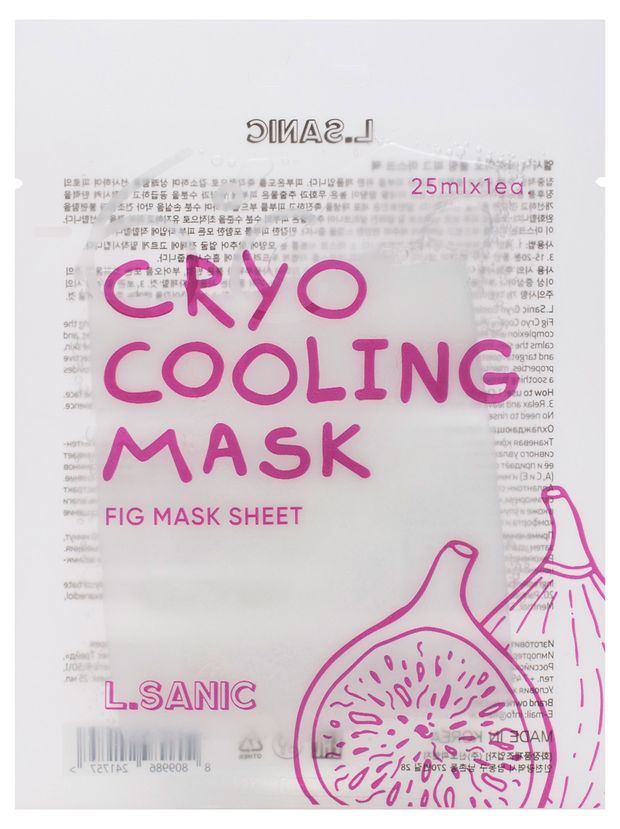 Маска тканевая для лица L.Sanic Охлаждающая с экстрактом инжира Корея, 25 мл