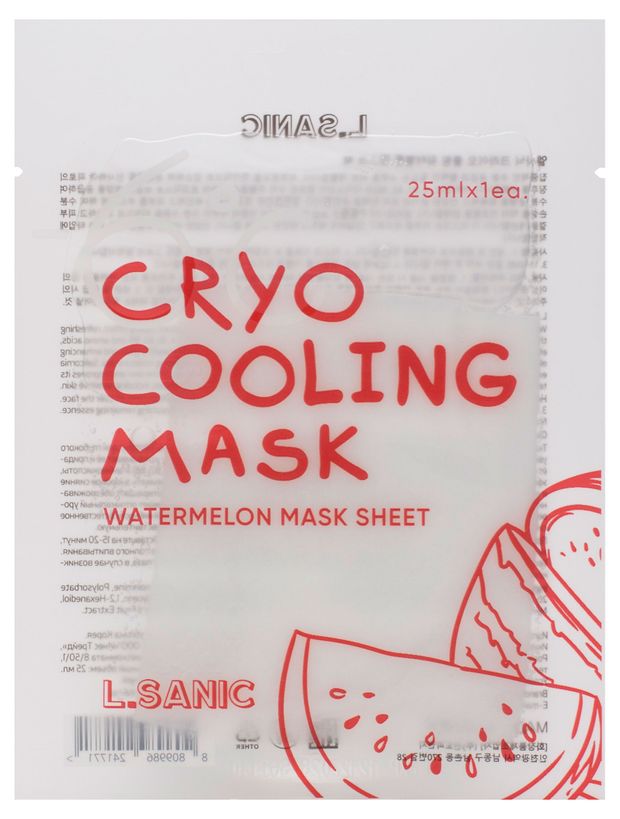 Маска тканевая для лица LSanic Охлаждающая с экстрактом арбуза Корея 25 мл 110₽