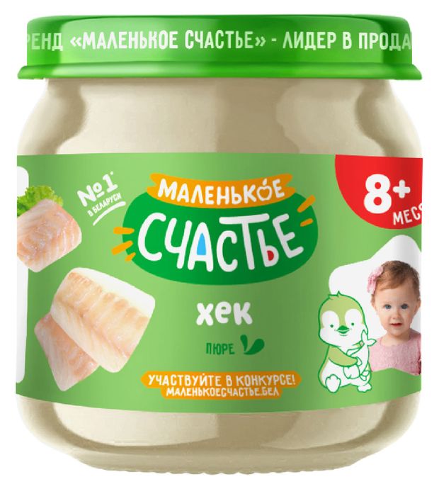 Пюре рыбное Маленько счастье Хек 8+ мес. Беларусь, 80 г