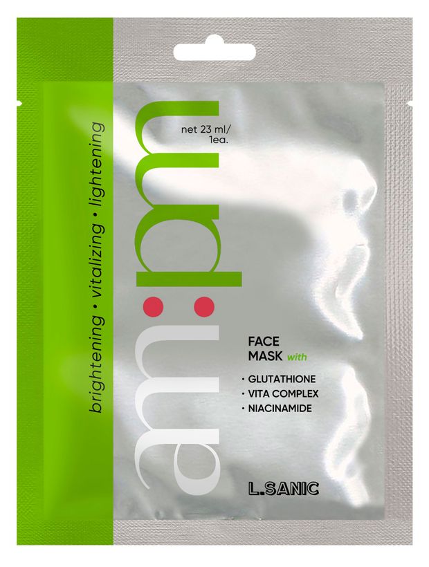 Маска тканевая для лица L.Sanic Выравнивающая тканевая маска с ниацинамидом и глутатионом Корея, 23 мл