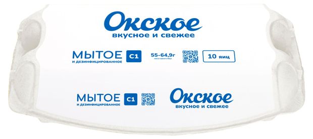Яйца куриные Окское мытые С1 белое, 10 шт