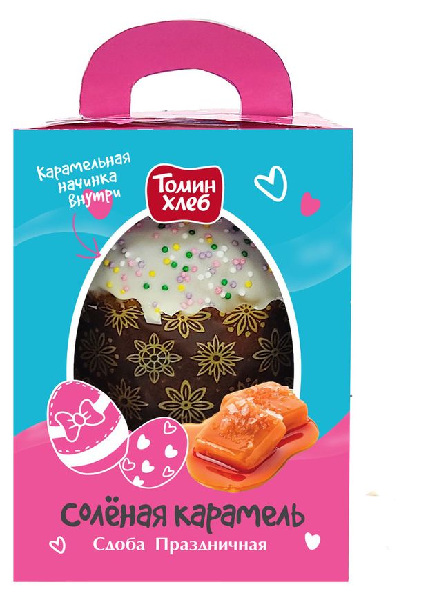 Сдоба праздничная пасхальная Томин Хлеб Кулич со вкусом соленая карамель, 270 г