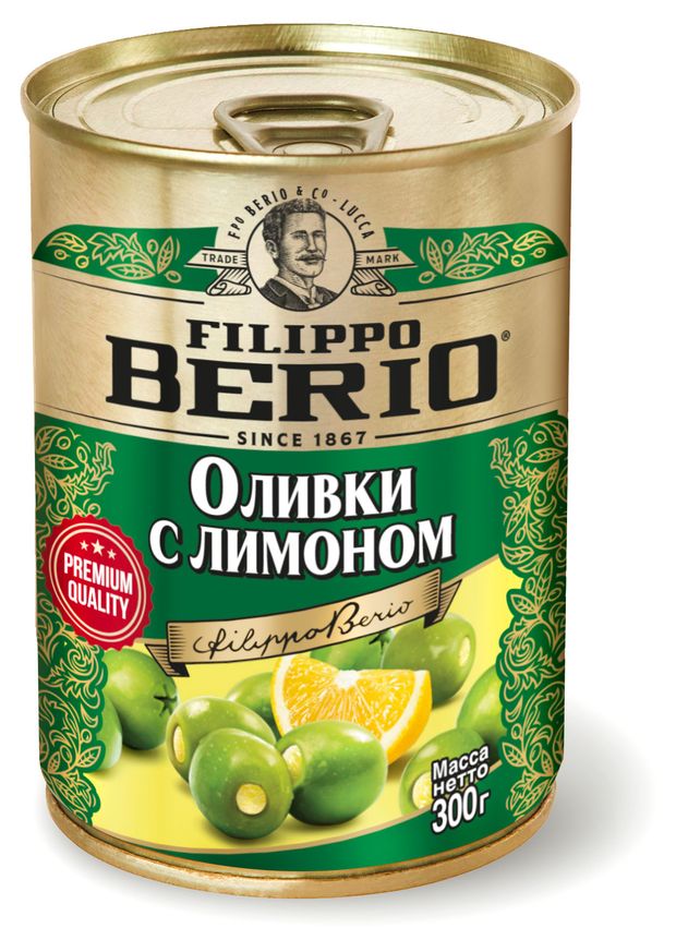 Оливки Filippo Berio с лимоном Испания 300 г 205₽