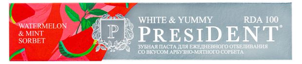 Зубная паста President White&Yummy Арбузно-мятный сорбет, 75 мл