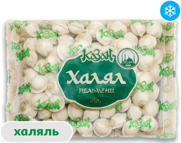 Пельмени мясные Халял Казан из говядины с курицей халяль, 450 г