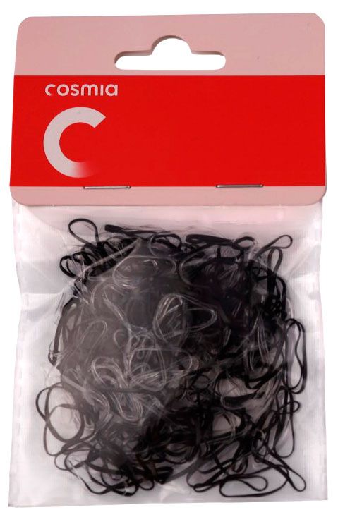 Резинки эластичные для волос Cosmia черные, 250 шт