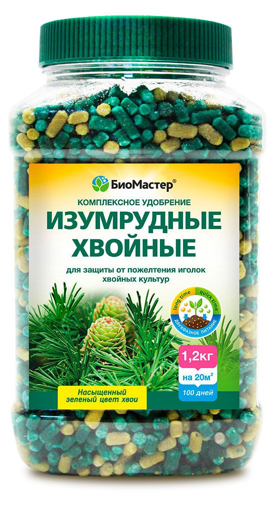 Удобрение комплексное БиоМастер Изумрудные хвойные 12 кг 590₽