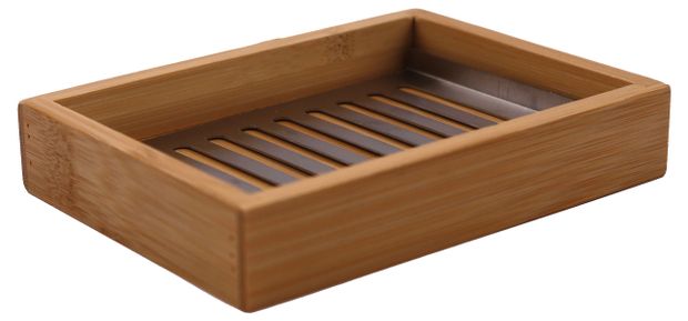 Мыльница для ванной комнаты Actuel бамбуковая, 13,3х9,8х2,5 см