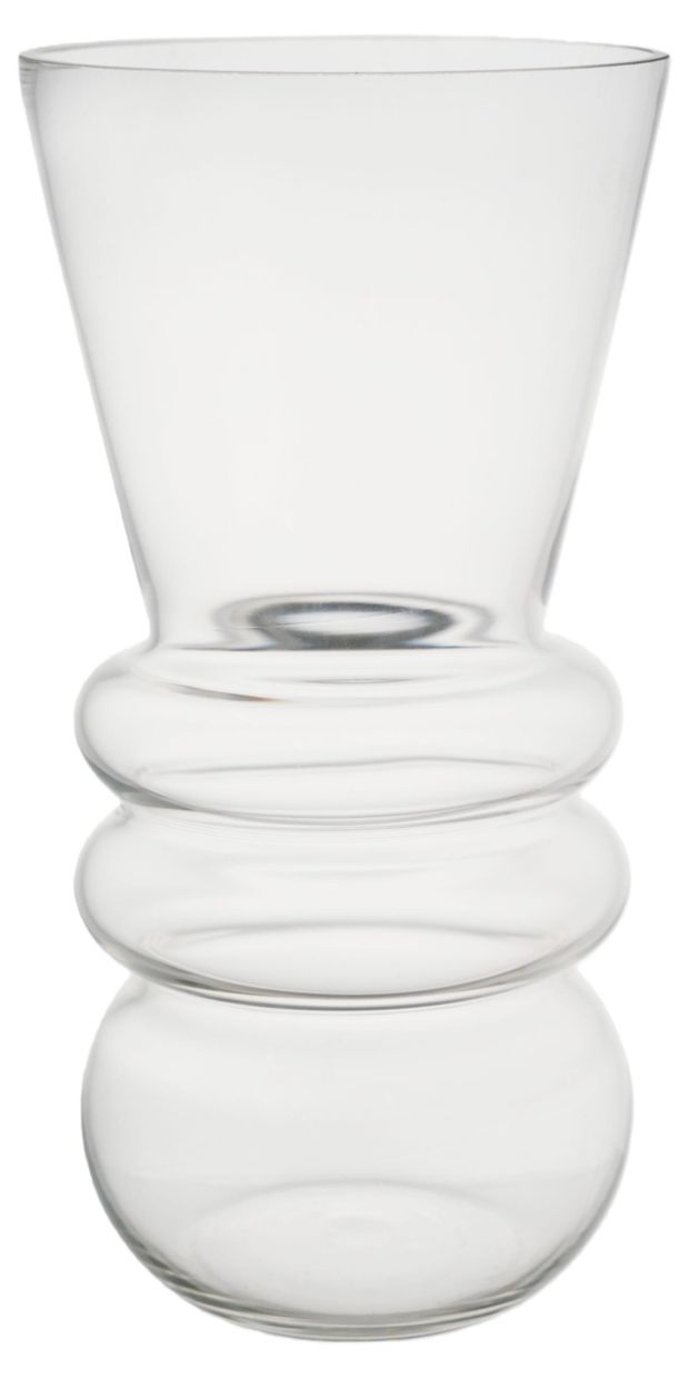 Ваза Actuel фигурная стеклянная прозрачная, 25 см