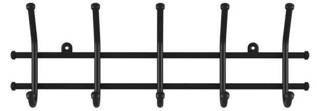 Вешалка настенная Норма черная, 5 крючков