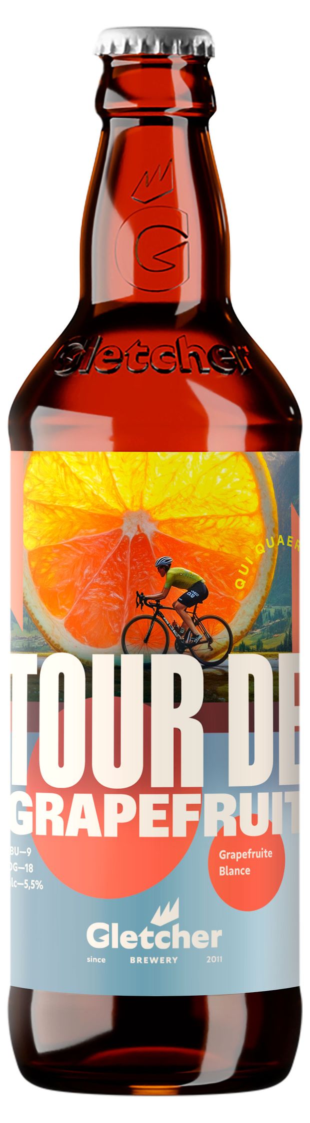 Пивной напиток Gletcher Tour de Grapefruit со вкусом грейпфрута 5,4%, 0,5 л