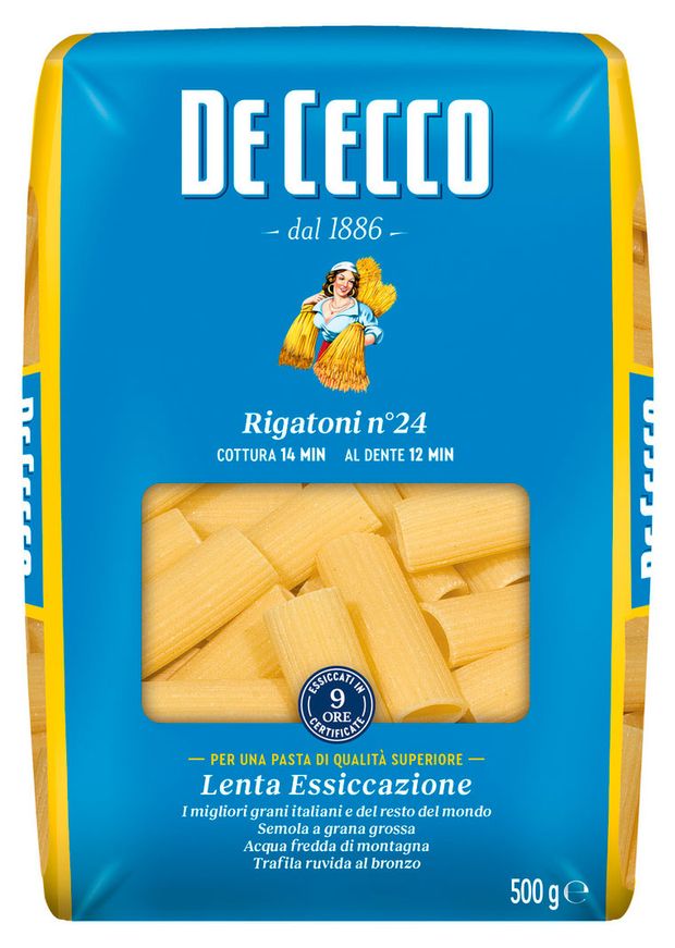 Макаронные изделия De Cecco Rigatoni Ригатони 24 Италия 500 г 320₽