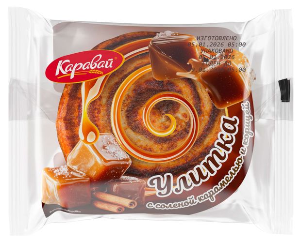 Улитка Каравай с соленой карамелью и корицей, 70 г