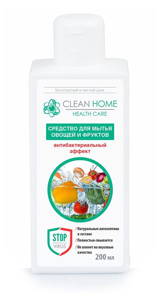 Средство для мытья овощей и фруктов Clean Home, 200 мл