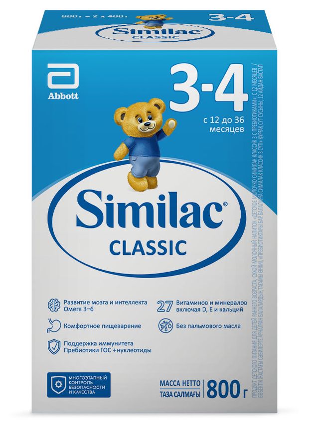 Смесь сухая молочная Similac Classic 3-4 с 12 мес 800 г 1250₽