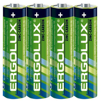 Батарейки солевые Camelion Ergolux AAA 4 шт 30₽