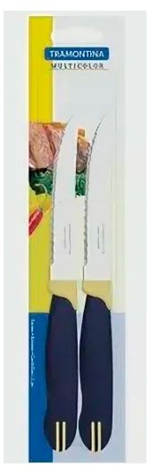Набор ножей для стейков Tramontina Multicolor с зубцами 11,3 см Бразилия, 2 шт