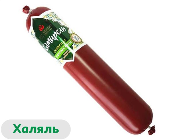 Колбаса полукопченая Самирель Сервелат Уфимский из курицы халяль, 350 г