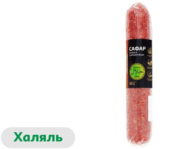 Колбаса сырокопченая Агросила Сафар с курицей и говядиной халяль, 180 г