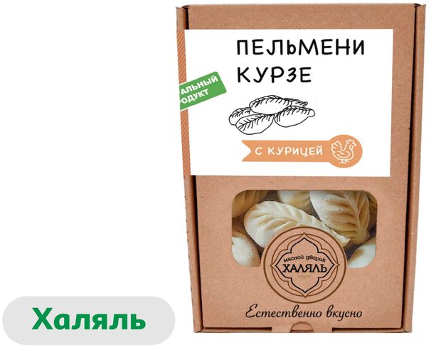Пельмени Курзе Мясной дворик с курицей Халяль 400 г 360₽