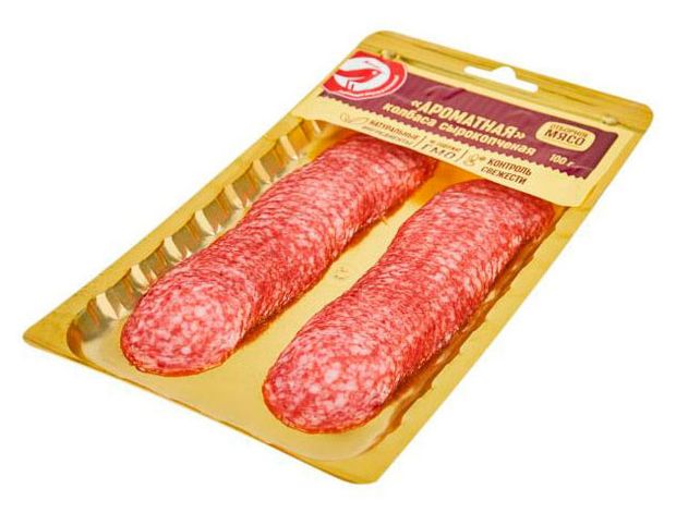 Колбаса сырокопченая АШАН Красная птица Ароматная нарезка 100 г 100₽
