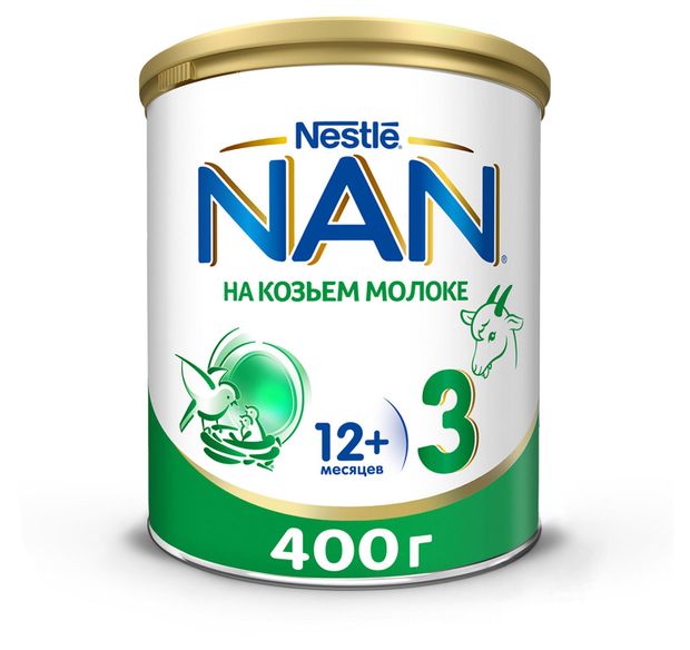 Смесь сухая молочная NAN 3 на козьем молоке быстрорастворимая с 12 мес 400 г 2000₽