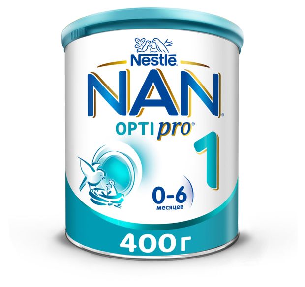 Смесь сухая молочная NAN 1 Optipro для роста иммунитета и развития мозга с рождения БЗМЖ 400 г 850₽