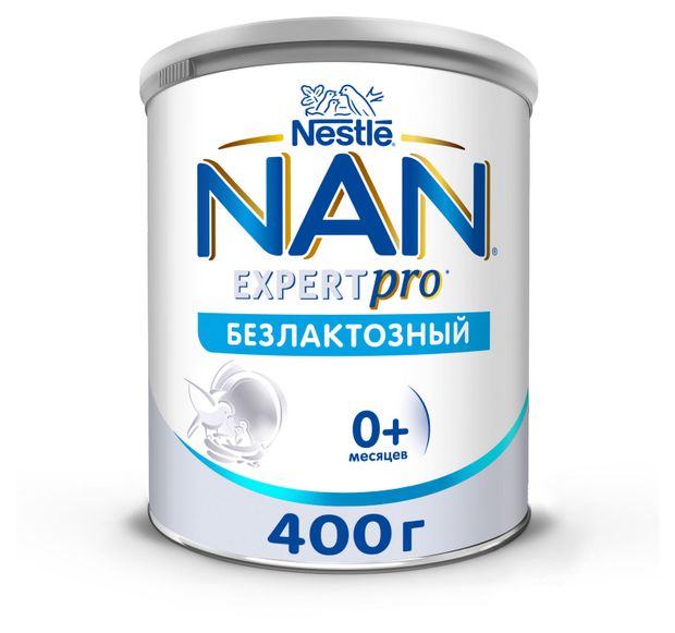 Смесь сухая безлактозная NAN с рождения при непереносимости лактозы и диарее БЗМЖ 400 г 1300₽