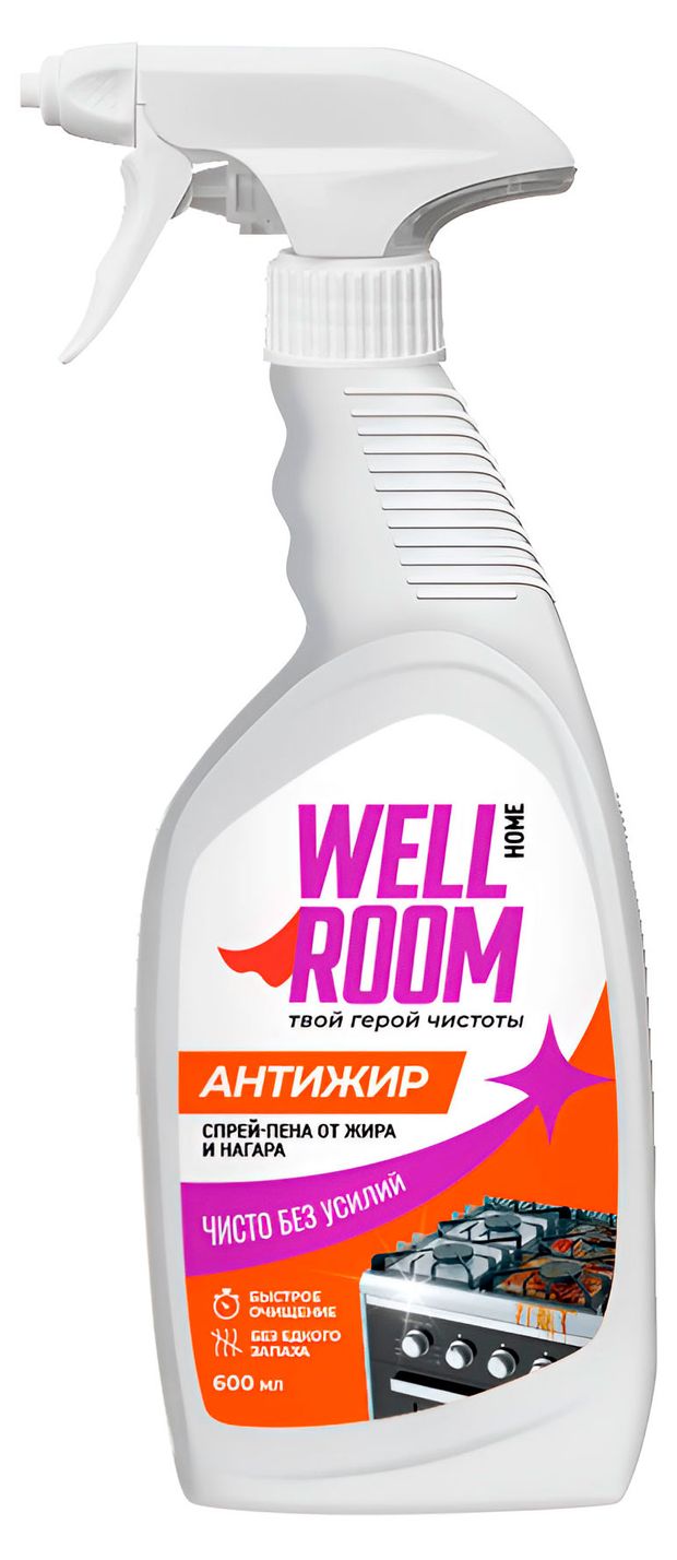 Спрей-пена от жира и нагара Wellroom Антижир 600 мл 350₽